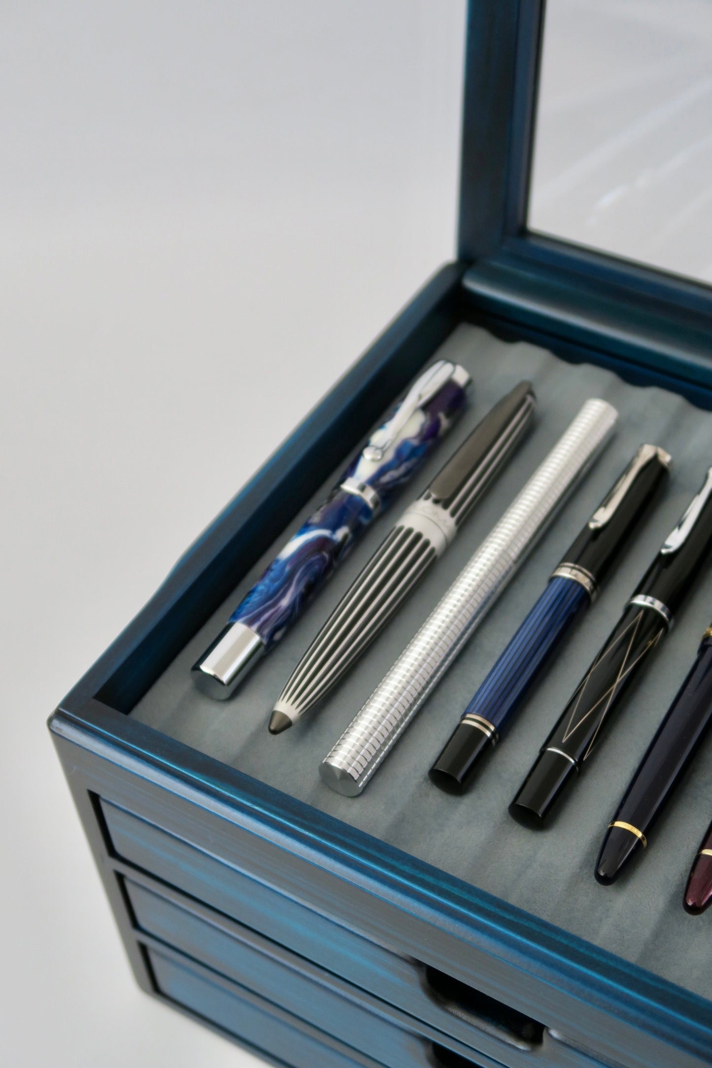 BL100 Hinoki Blue Fountain Pen Box 40