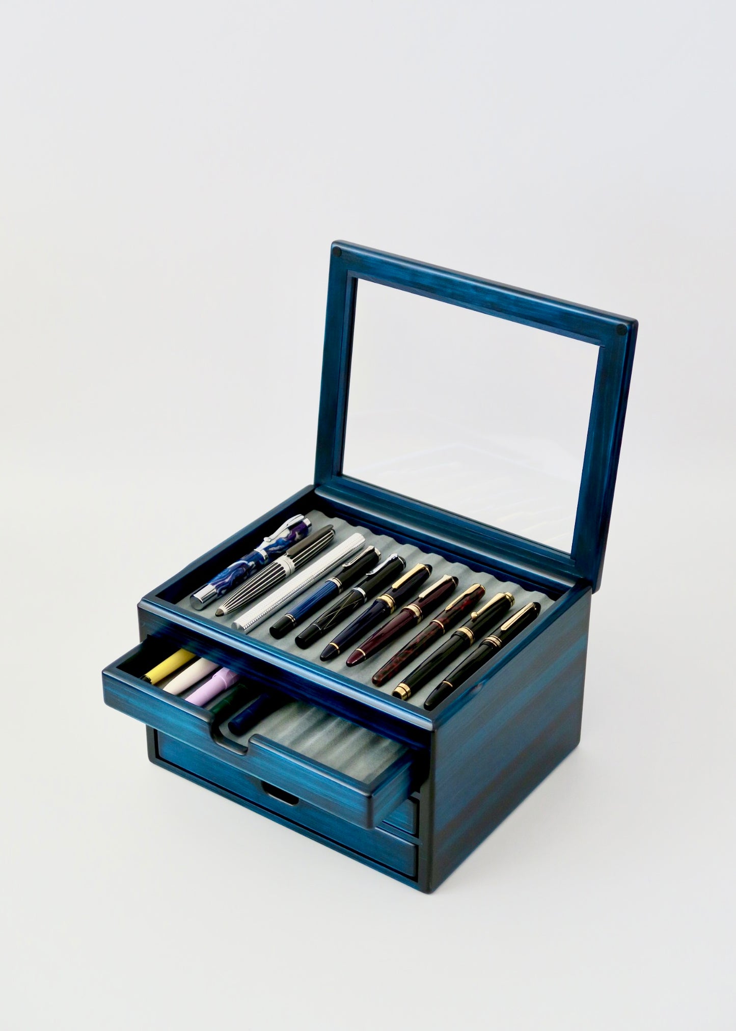 BL100 Hinoki Blue Fountain Pen Box 40