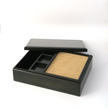 BB139 Hinoki Black Letter Box with a Pen Mat