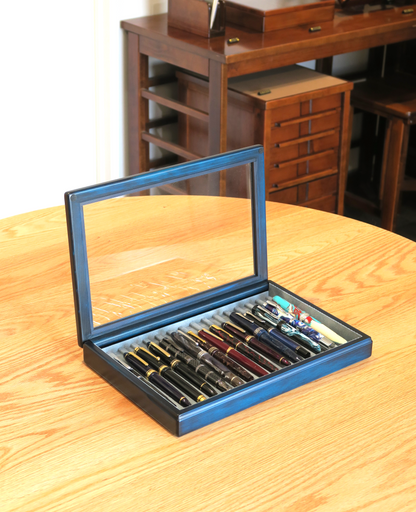BL112 Hinoki Blue Pen Tray with Fixed Lid