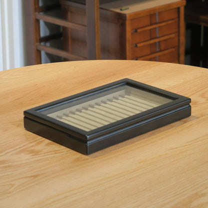 BB112 Hinoki Black Pen Tray with Fixed Lid