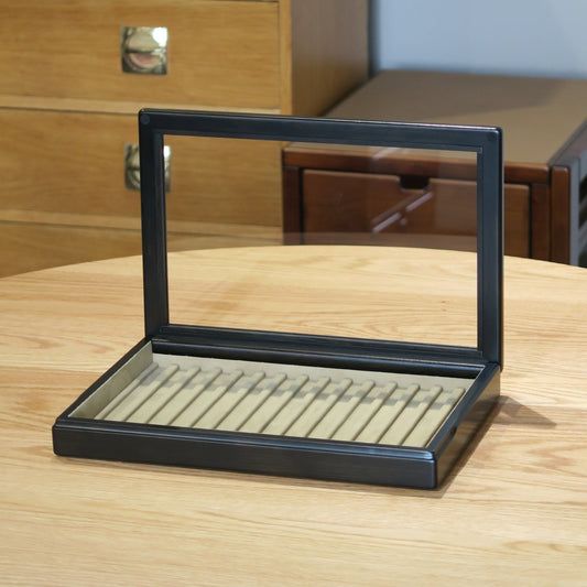 BB112 Hinoki Black Pen Tray with Fixed Lid