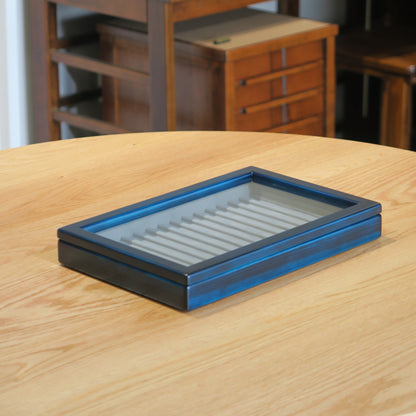 BL111 Hinoki Blue Pen Tray with Separated Lid