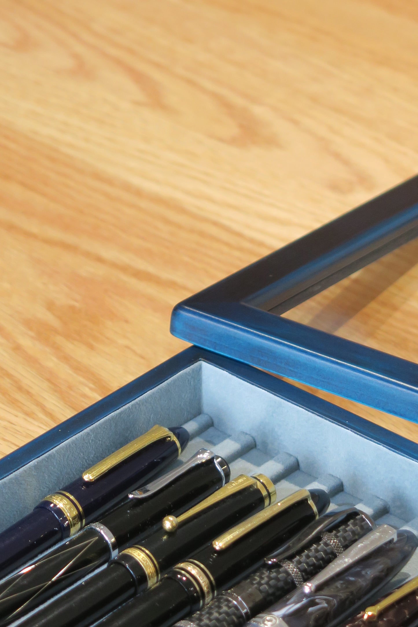 BL111 Hinoki Blue Pen Tray with Separated Lid