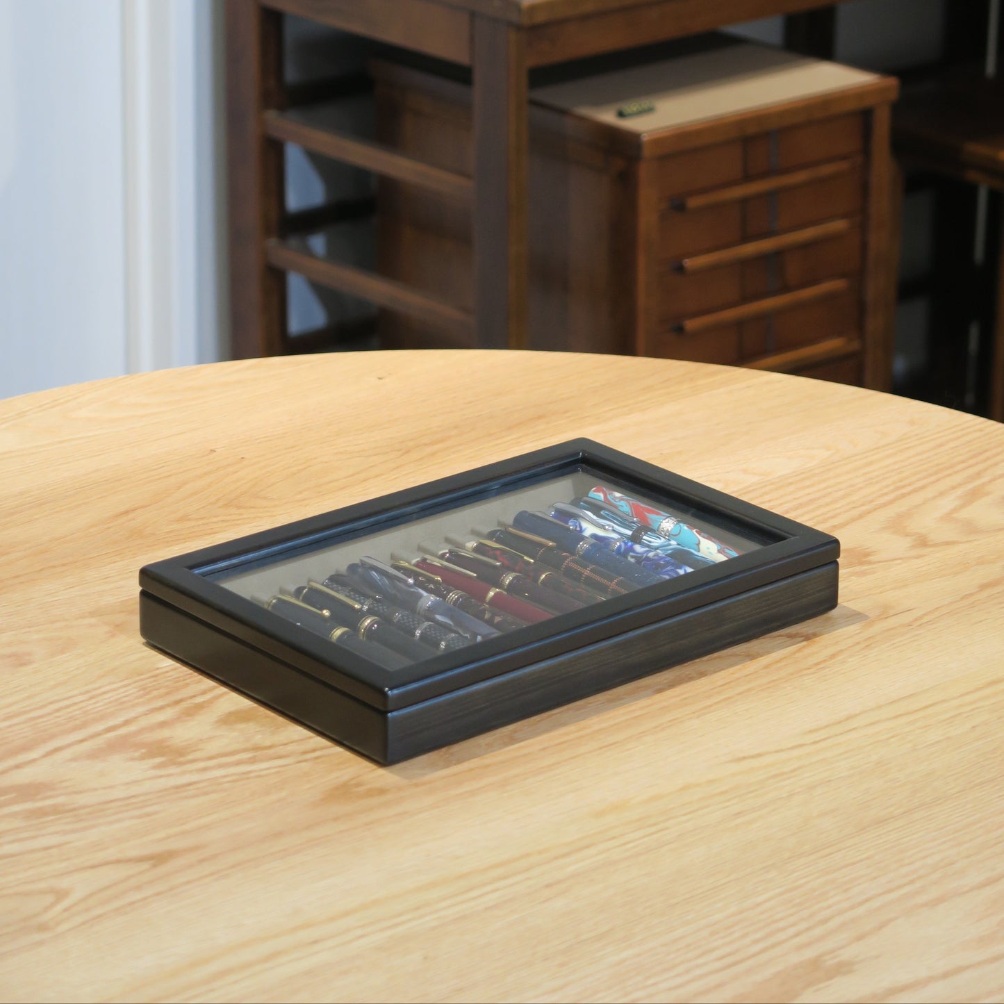 BB111 Hinoki Black Pen Tray with Separated Lid