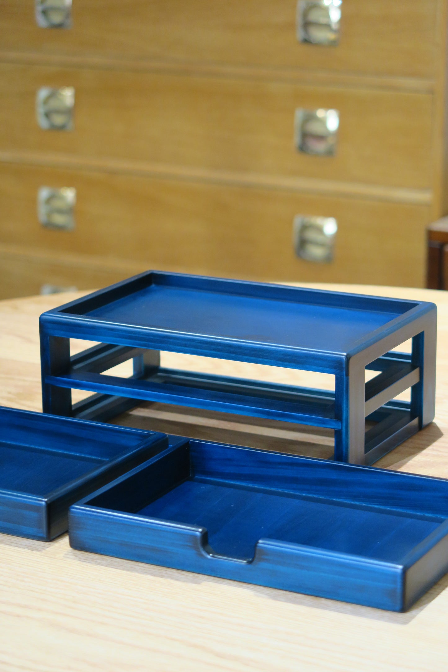 BL09 Hinoki Blue Stationery Case Large