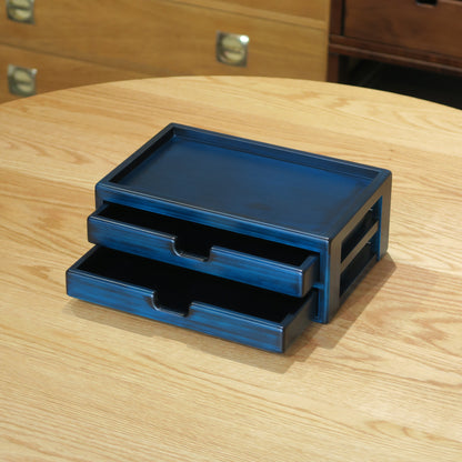BL09 Hinoki Blue Stationery Case Large