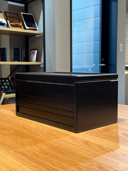 BB172 Hinoki Black Watch Box 10 with Two drawers
